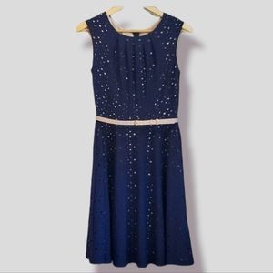 Navy eyelet dress